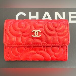 Authentic Chanel Camellia Flap Wallet